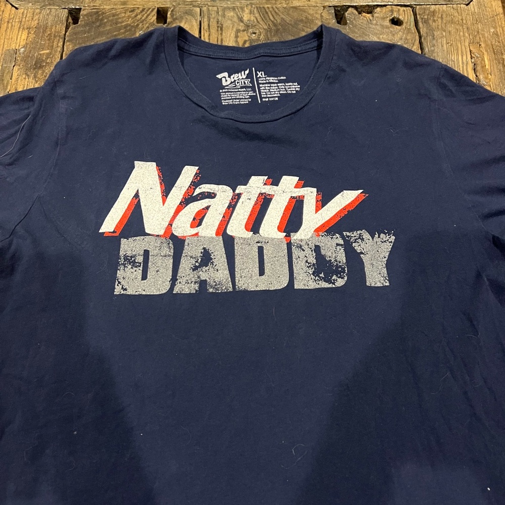 Brew City Natty Daddy Blue Graphic T-Shirt Size XL